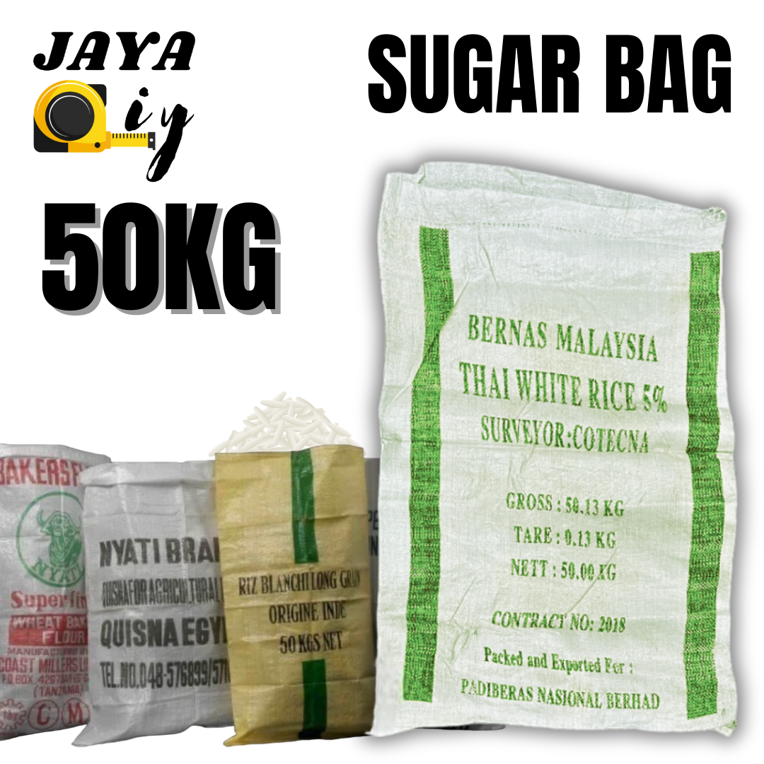 50KG Beg Guni Besar/Recycle Sugar Bag/Bag Gula/Beg Sampah/Gunny Bag Sack/Woven sugar bag / Used Sugar Bag / PP BAG糖袋
