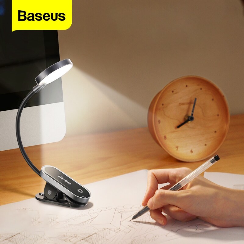 [Ruyi ánh sáng] Baseus Clip Đèn LED để bàn linh hoạt Đèn bàn cảm ứng nghiên cứu đọc đèn phòng ngủ cạnh giường ngủ Máy tính để bàn có thể sạc qua USB Đèn bàn