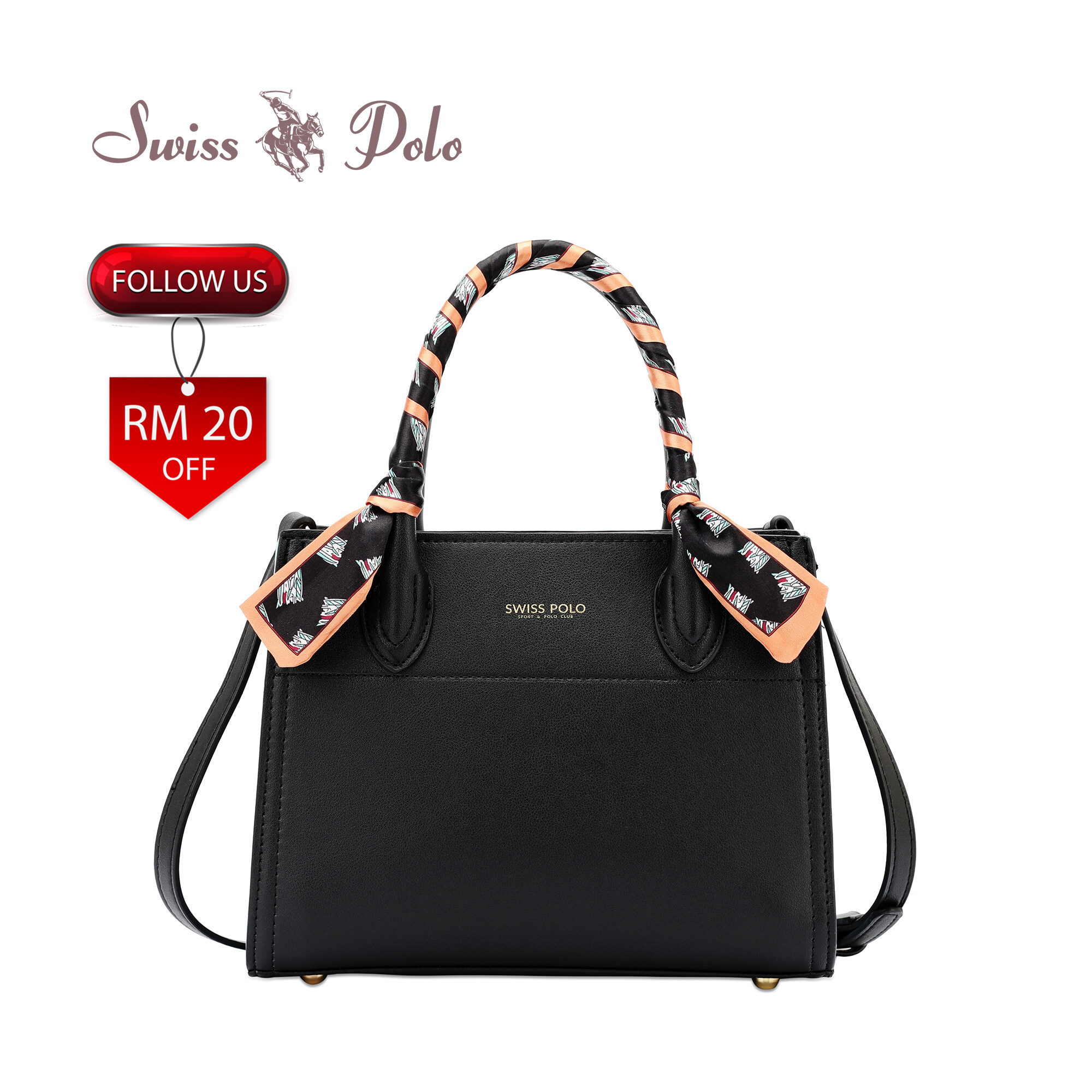 SWISS POLO Ladies Top Handle Sling Bag HEB 2034-1 BLACK