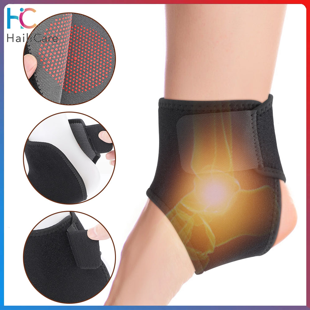 Hailicare Sợi từ tính Tự sưởi ấm Nẹp mắt cá chân Cây ngải Liệu pháp nén nóng Chăm sóc mắt cá chân Bảo vệ đai Giảm bong gân mắt cá chân Khó chịu Chăm sóc sức khỏe