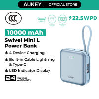 Aukey PB-Y91L 10K mAh 22.5W Mini Power Bank with USB C and Lightning Cable - CCC Certification