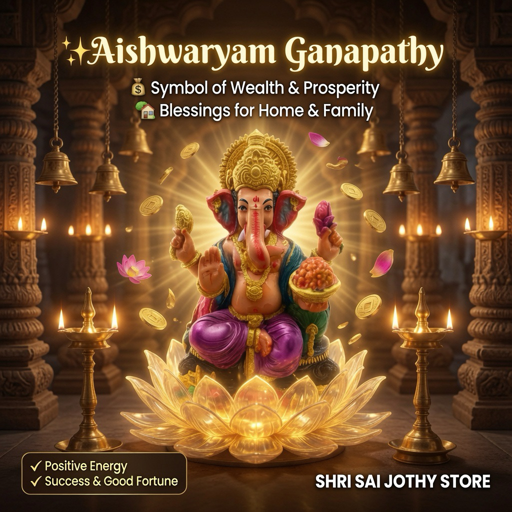 Aishwaryam Ganapathy Ganesha Vinayagar Pillaiyar Colourful Statue for Home Pooja Room Office Decor