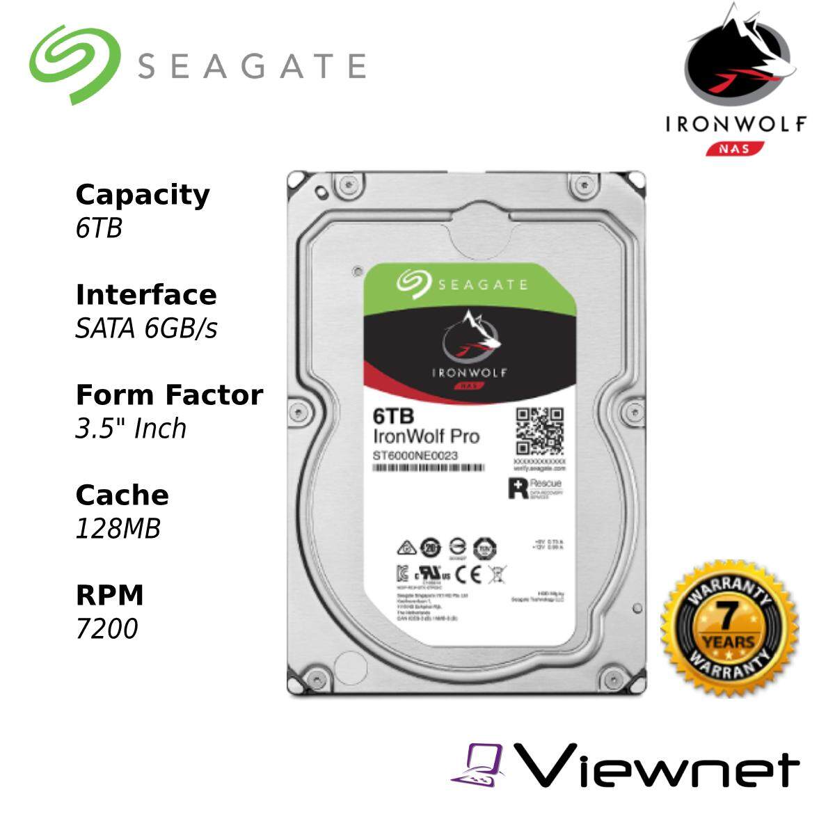 Seagate Ironwolf Pro 2TB Internal Hard Drive - 7200RPM SATA 6Gb/s 128MB 3.5