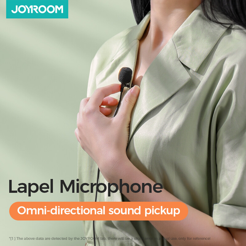 Joyroom Lavalier Microphone JR-LM1 recording and live microphone for mobile phone 3meter lapel mic