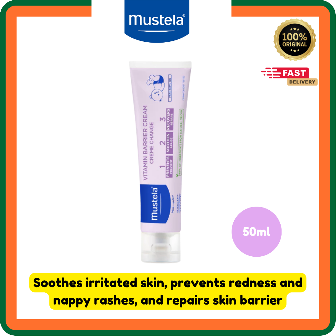 Mustela Vitamin Barrier Cream | 50ml/100ml | EXP: 11/28&03/28 | For Nappy Rash & Skin Discomfort