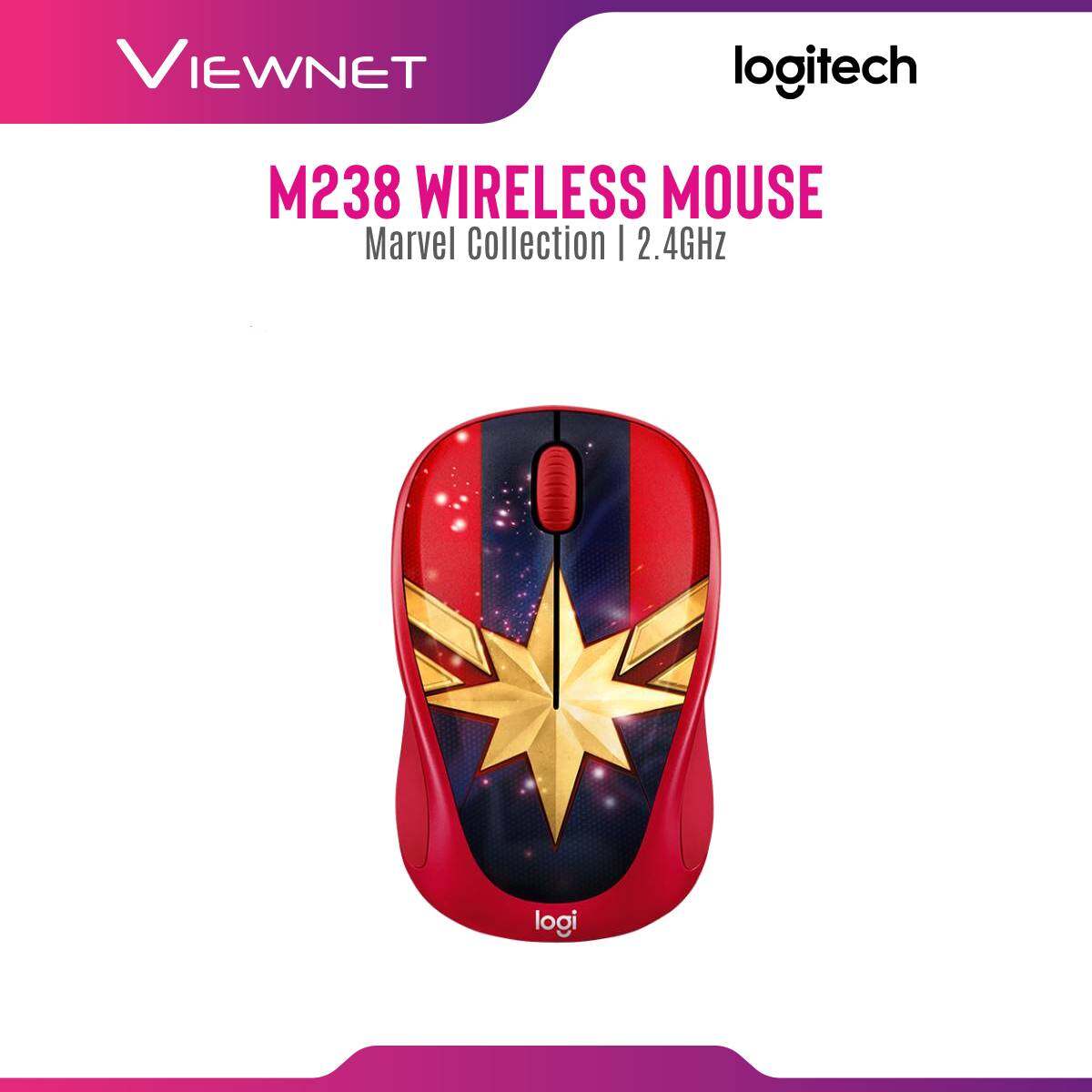LOGITECH WIRELESS MOUSE M238 MARVEL COLLECTION BLACK PANTHER/CAPTAIN AMERICA/CAPTAIN MARVEL/IRONMAN/SPIDERMAN