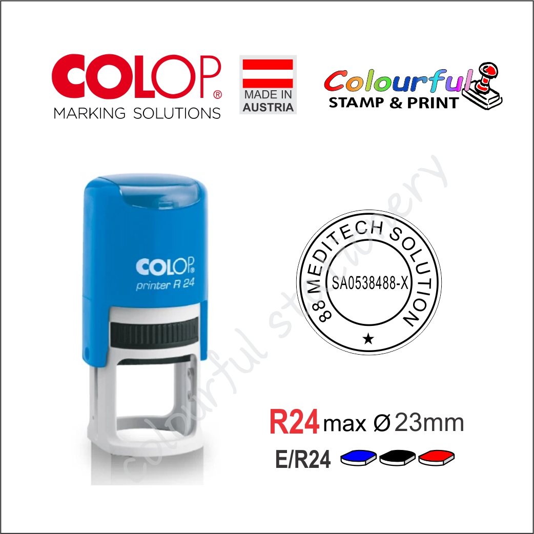 COLOP Round Rubber Stamp Customized Self Inking Printer R12 R17 R24 R30.