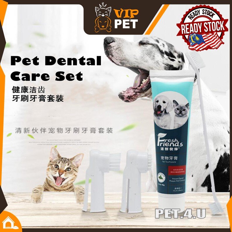 Pet dental care set for pet dog cat puppy cat all pets Pet toothbrush & toothpaste 宠物牙膏牙刷套装 宠物牙齿护理套装 健康洁齿