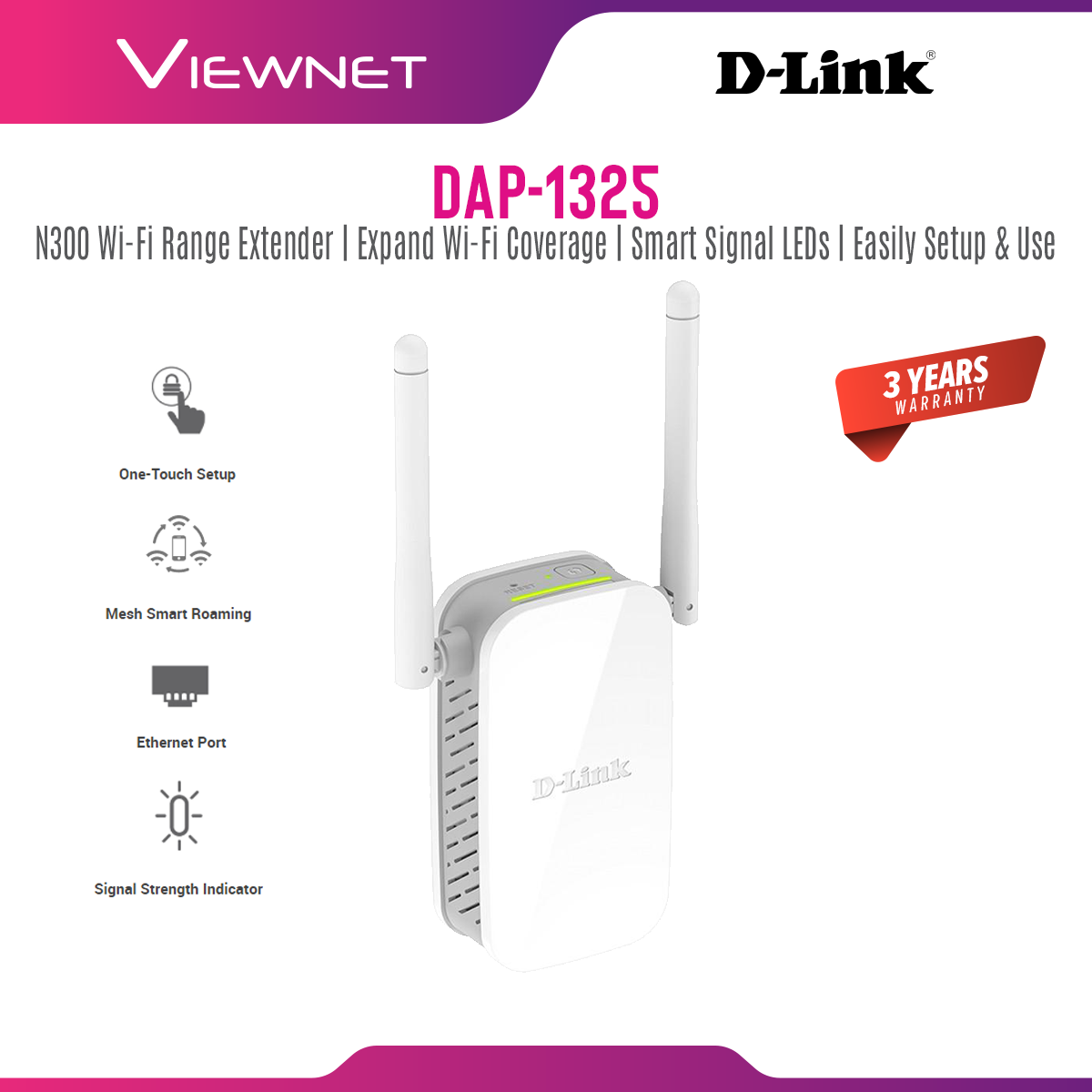 D-Link Wi-Fi Range Extender (300Mbps) DAP-1325