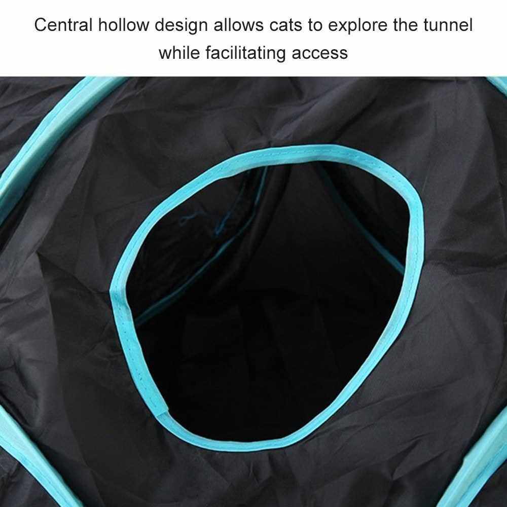 Indoor Cat Tunnel 4 Way Pet Play Tunnel Collapsible Tunnel Tube Kitty Tunnel Peek Hole Toy Pet Toys for Cats Puppies Rabbits (Standard)