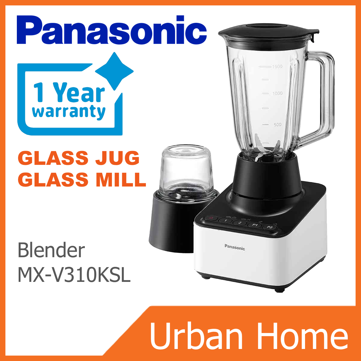 Panasonic 2 0l Ultimate Powerblade Glass Jug Blender With Dry Mill Mx V310ksl Mx V310 Mxv310ksl Mxv310 Standard New Pgmall