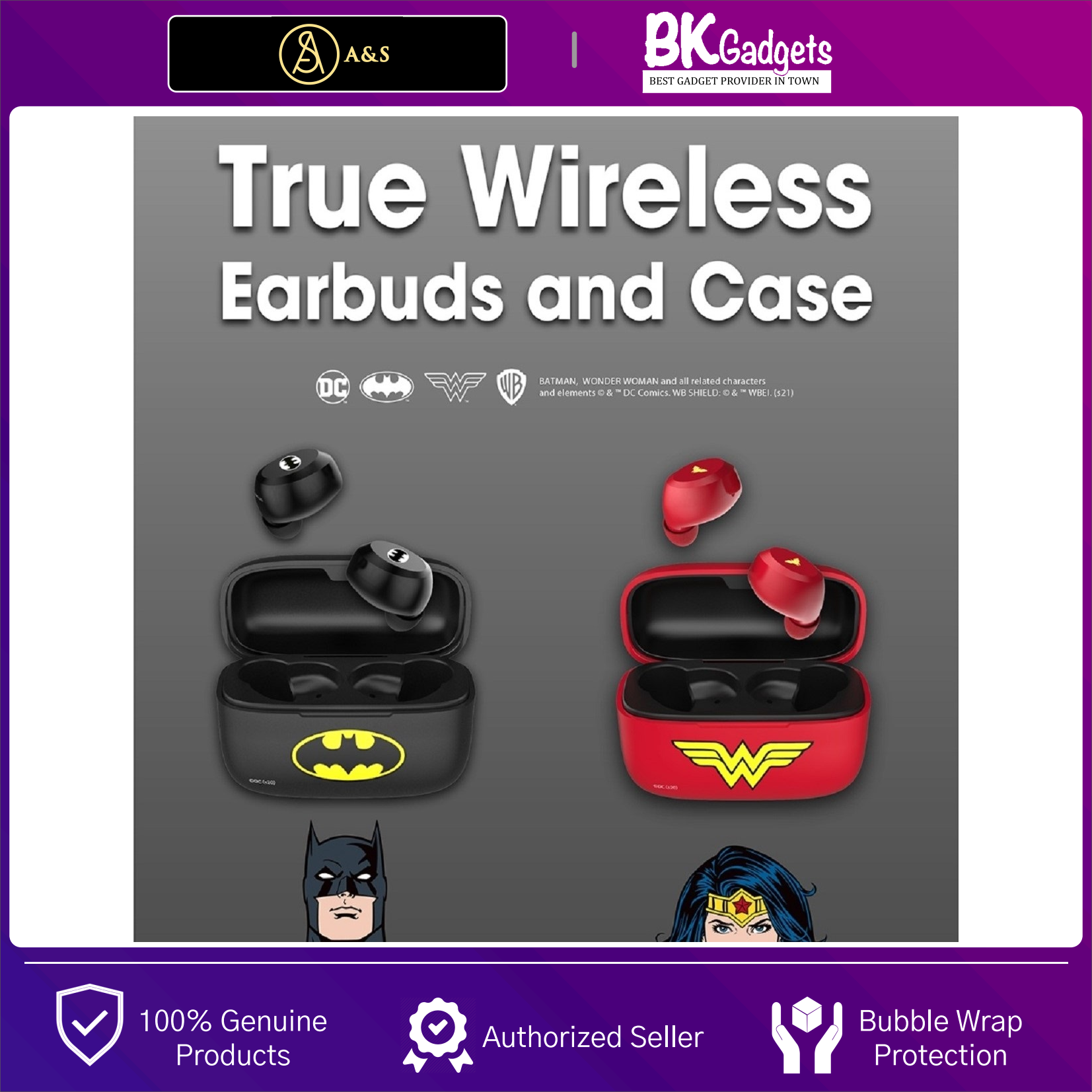 A&S TWS02SE DC True Wireless Earbuds with Case - Bluetooth 5.0 | 3.5H Playback Time