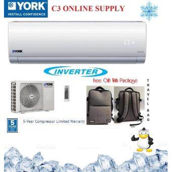 York 1HP Inverter Aircond - YMW5J10AAS-W /YSL5J10AAS (R410A)-BAG