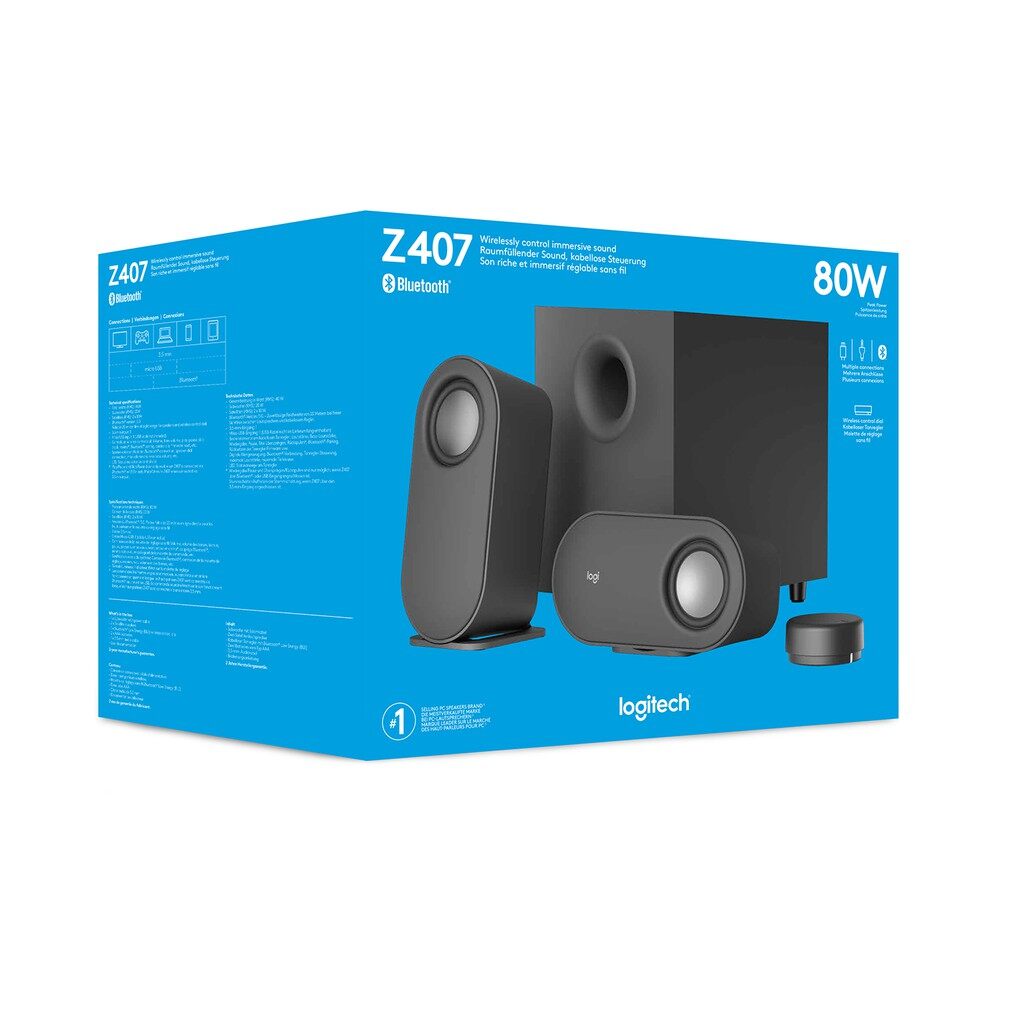Logitech Z407 Bluetooth computer speakers with subwoofer and wireless  control
