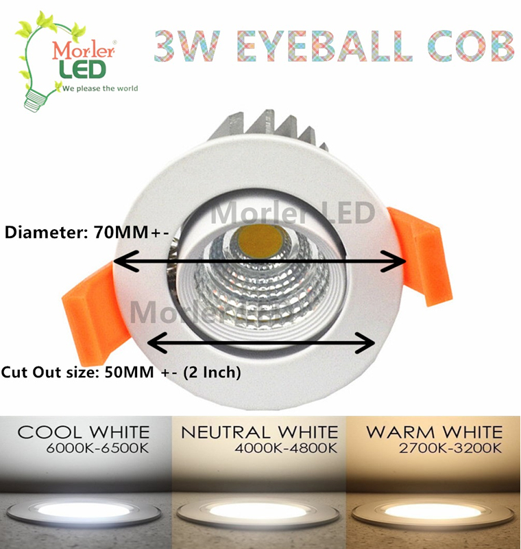 3W 7W LED Eyeball Recessed Spotlight Downlight Room Ceiling Lights Down Light Lampu Siling
