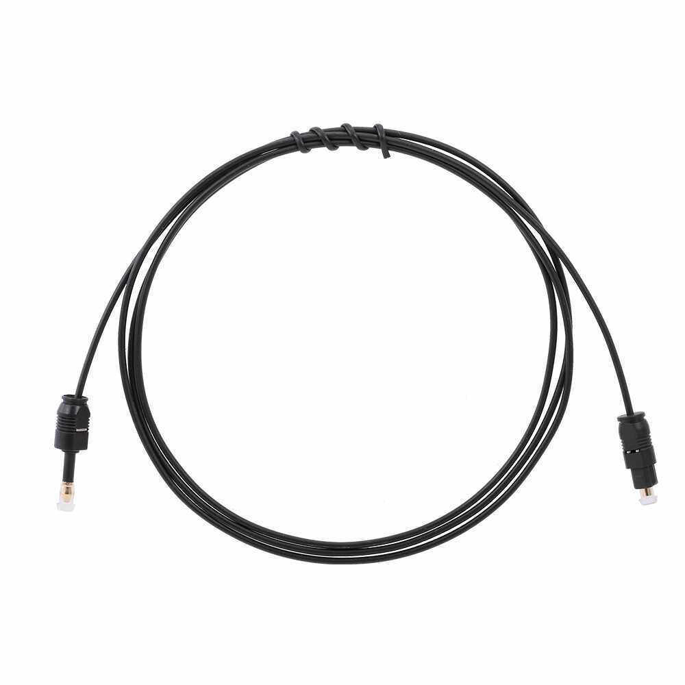Gold-plated Toslink to Mini Toslink Digital Optical Fiber Square to Round Interface 3.5mm Audio Cable 150cm (Black) (1)