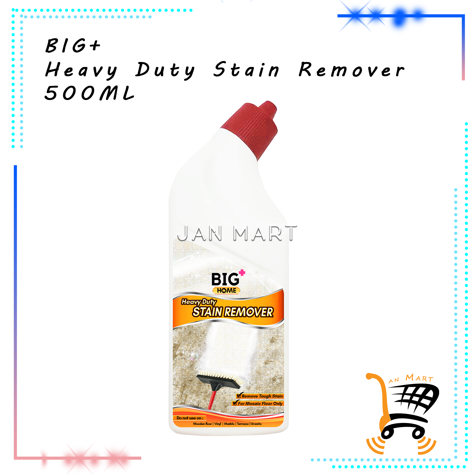 BIG Heavy Duty Stain Remover 500ml Toilet Cleaner Bathroom Cleaner Detergent Floor Cleaner Pencuci Tandas Mozek Lantai