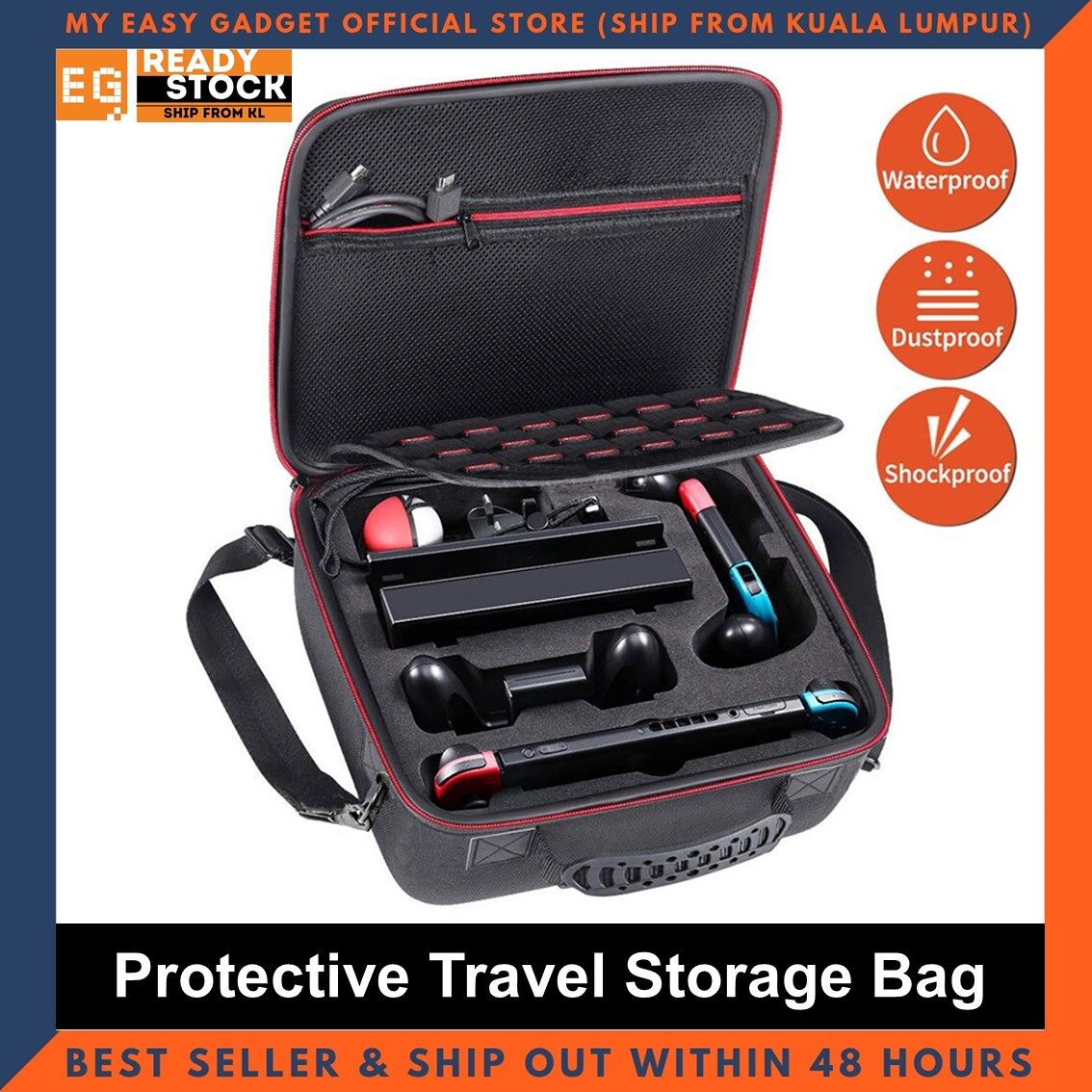 Nintendo Switch OLED / Switch V2 Hard Shell Carrying Case EVA Protective Travel Case Storage Bag Console & Docking