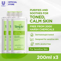 Simple Kind to Skin Soothing UK’s #1 Facial Skin Care Brand Facial Toner Alcohol-free For All Skin Types (200ml)
