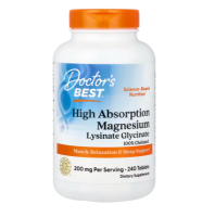 Doctors Best High Absorption Magnesium Magnesium Lysinate Glycinate 100 mg 120 Tablets   [Preorder ~ Ship in 7 Working Days]