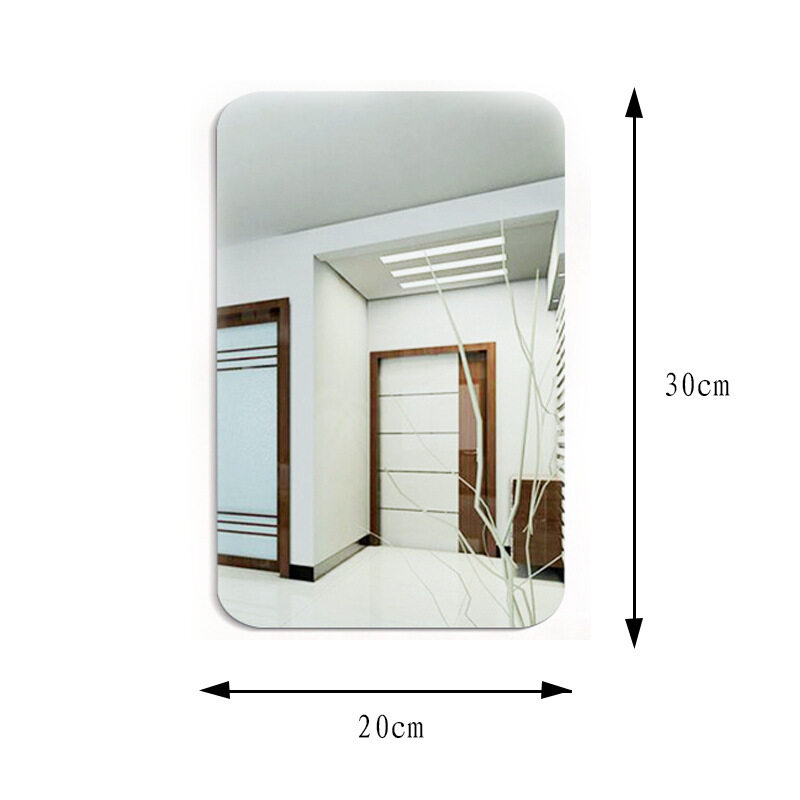 Polocat Gương Dán Acrylic Hình Bầu Dục, Miếng Dán Gương Mềm Kính HD, Miếng Dán Tường