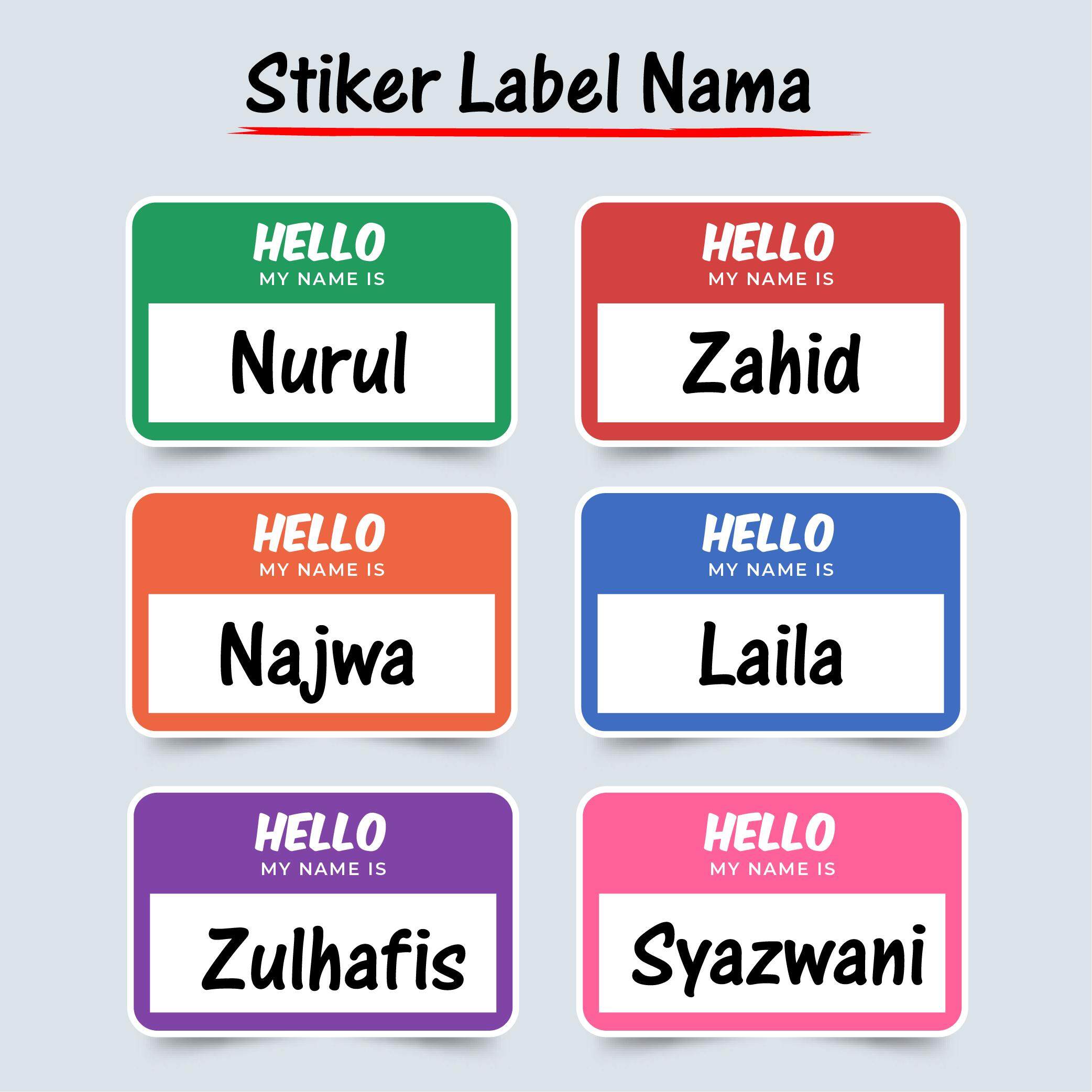 Sticker Label Nama