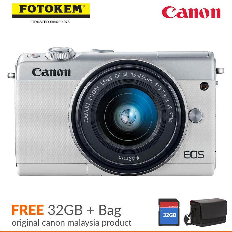 Canon EOS M100 Kit w/15-45mm Lens + 32GB + Canon CB-ES100D Bag (Canon Malaysia Warranty)