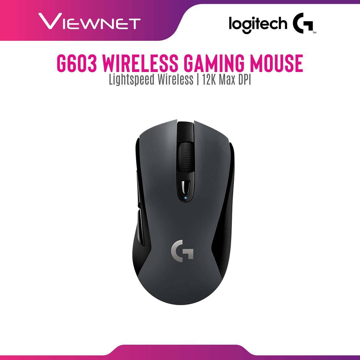 Logitech G603 Wireless Gaming Mouse with Lightspeed Wireless, 12K Max Dpi, 500 Hours Battery Life, 6 Programmable Buttons (910-005103)
