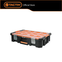 TACTIX Top Organizer with Removable Bins | Heavy Duty Small Parts Organizer | Modular Storage Box (Stackable)