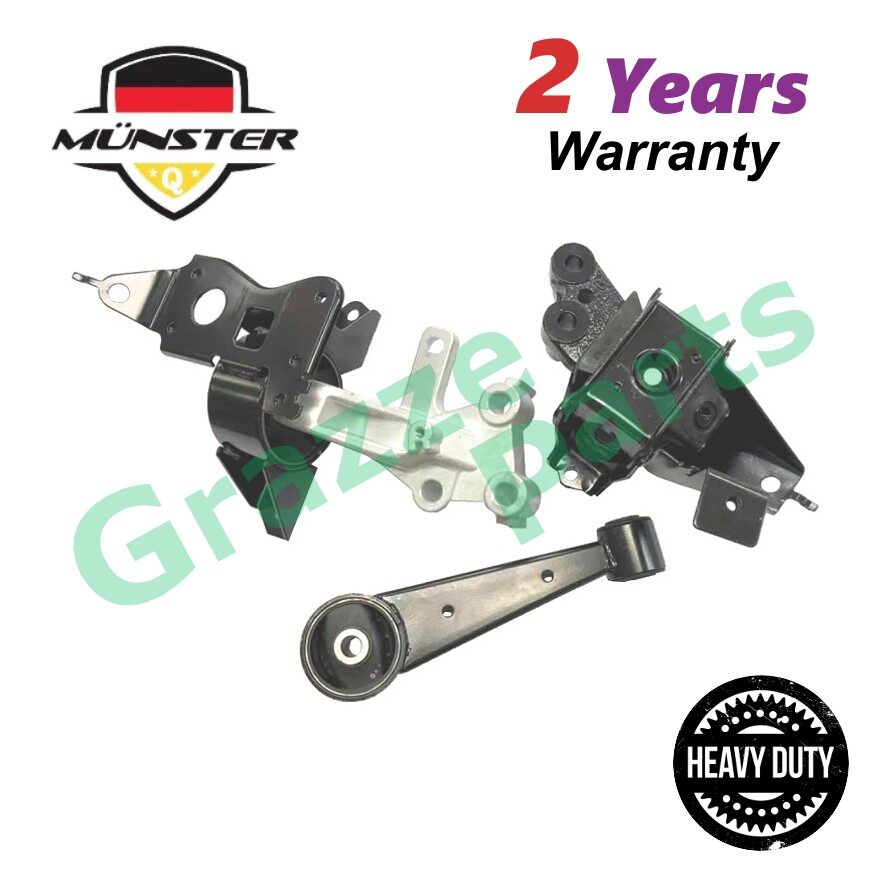 (3pc) Münster "Heavy Duty" PER7470 Engine Mounting Set for Perodua Axia 1.0 1KR-DE2 2014-onwards AT Auto Transmission (With Bracket)