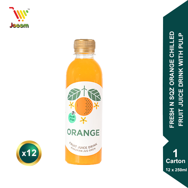 FRESH N SQZ Orange Chilled Fruit Juice Drink with Pulp 1 Carton (12 x