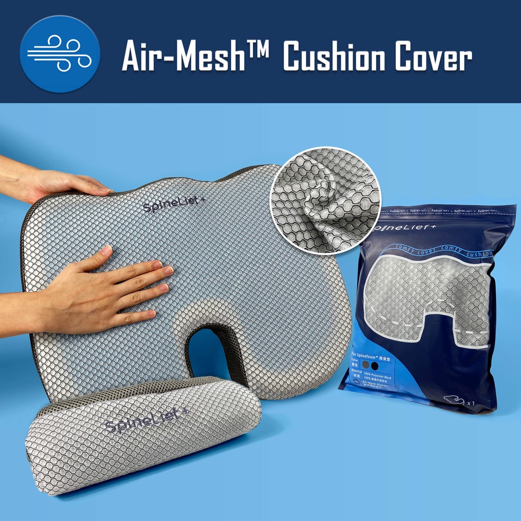 Spinelief - Air-Mesh Seat Cushion Cover SpineFoam Coccyx Seat Cushion Cover