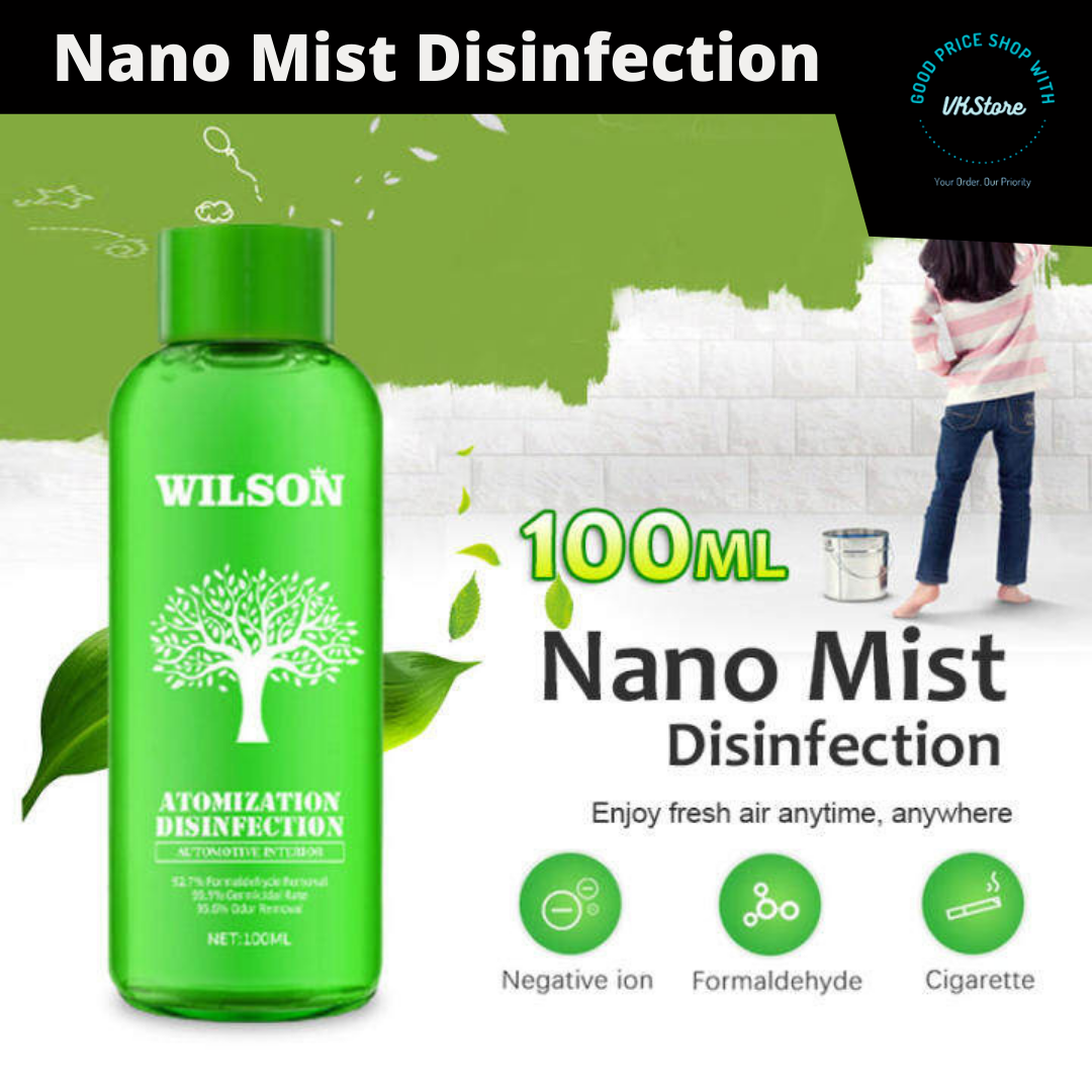 Car Nano Mist Disinfection 汽車納米液 360 Atomized Disinfectant Liquid 100ml Fogging Nano Mist Air Purification 99.9% kill gem
