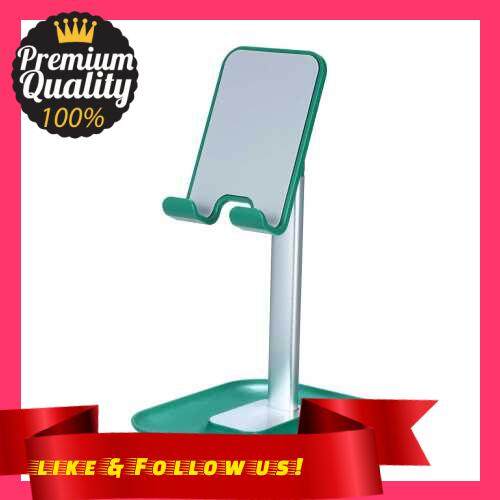 People\'s Choice Desk Cell Phone Stand Desktop Mobile Phone Holder Angle Adjustable Height Adjustment Compatible with Smartphone Tablets within 12.9-in (Green)