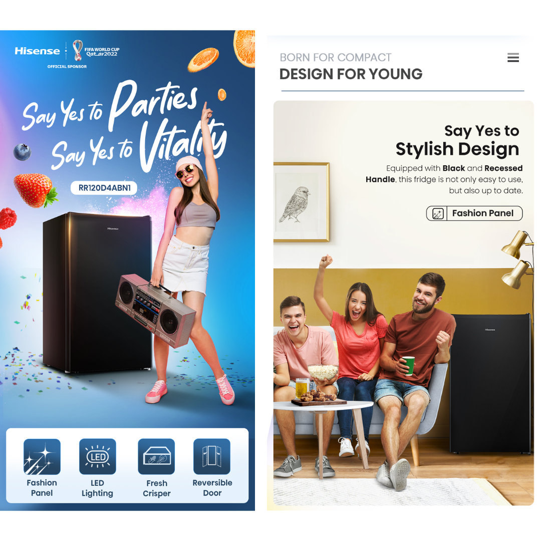 Hisense (Authorised Dealer) Single Door Refrigerator 110L RR120D4ABN1 Hisense Warranty Malaysia