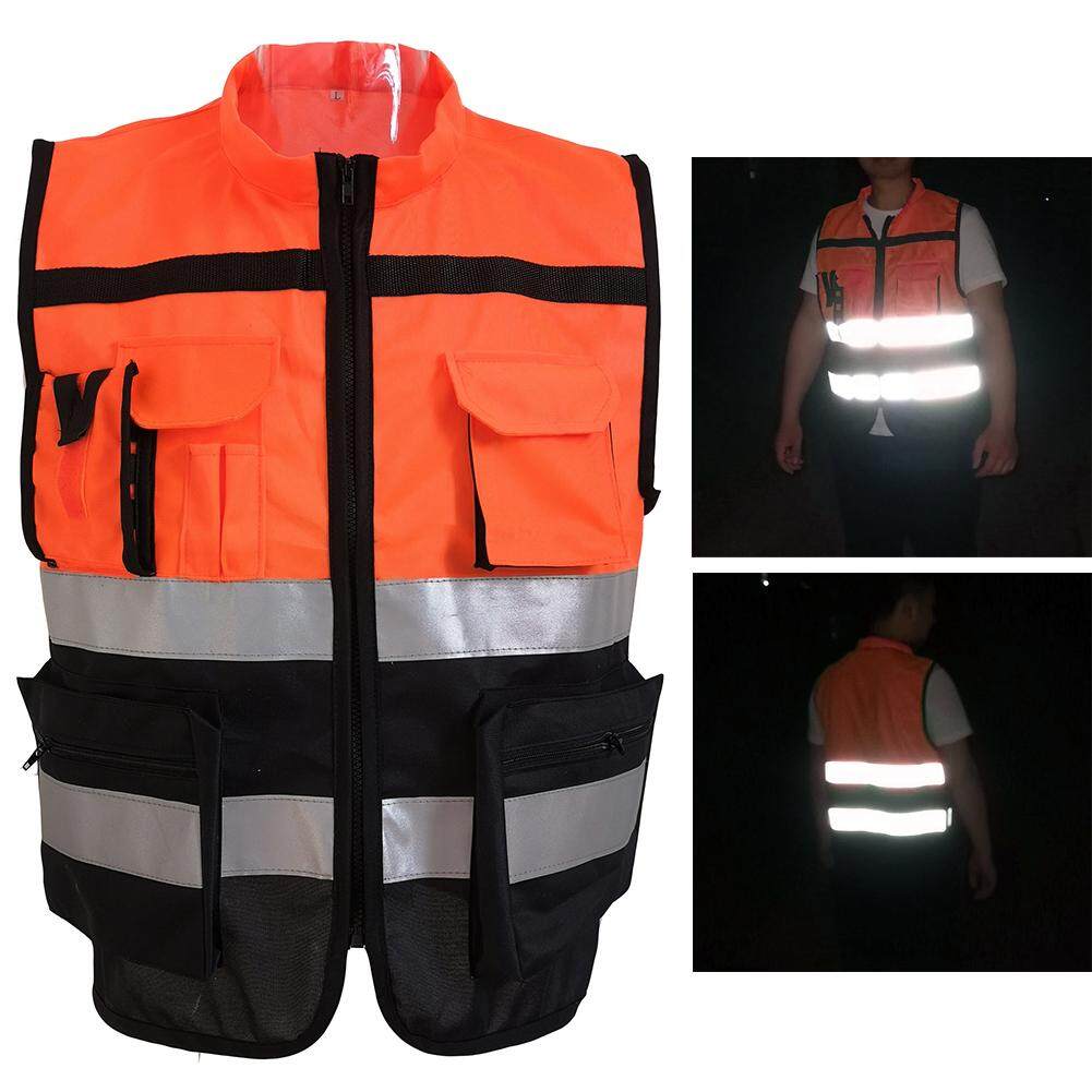 [CINDIRY] กีฬาสะท้อนแสงเสื้อกั๊กความปลอดภัยเสื้อแจ็คเก็ตสำหรับขับขี่ความปลอดภัยการมองเห็น Workwear การก่อสร้าง Gilet การจราจรเสื้อกั๊กเสื้อโค้ทขี่จักรยาน
