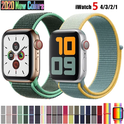 50 Colors Band for Apple Watch Series 3/2/1 42MM 38MM Nylon Soft Breathable Replacement Strap Band Sport Loop for Apple Watch Series 6/SE/5/4 40MM 44MM