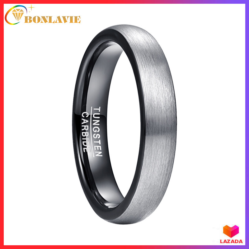 BONLAVIE 4mm 6mm Tungsten Carbide Couple Rings for Men Women Brushed