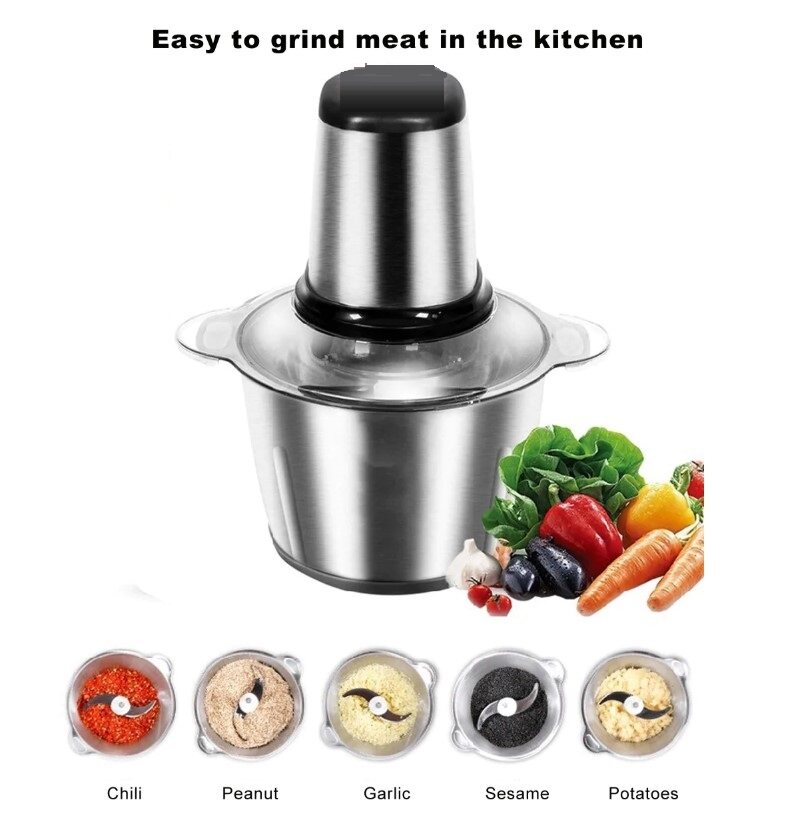 STAINLESS STEEL MIXER MEAT MINCER 2L