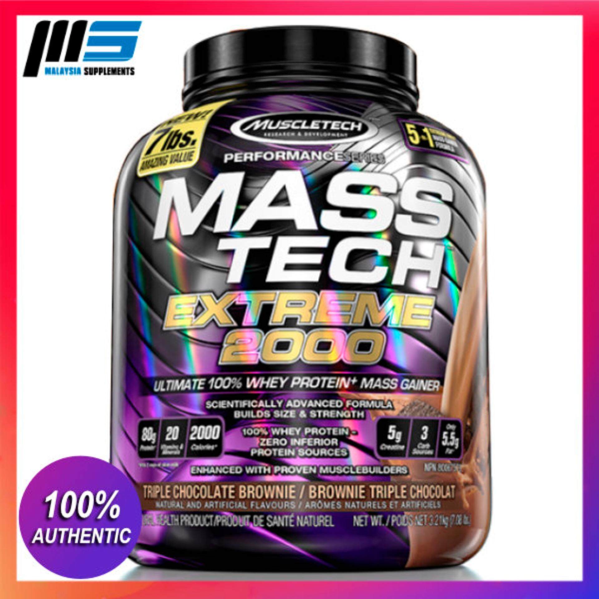 MuscleTech Mass Tech Extreme 2000, Triple Chocolate Brownie, 7lbs