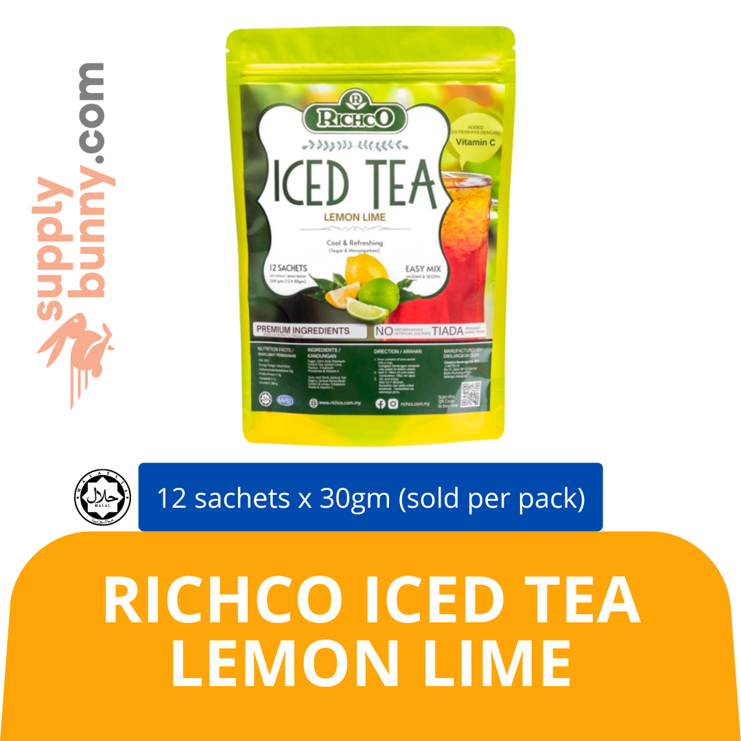 RichCo Iced Tea Lemon Lime (12 sach x 30gm) (sold per pack) RichCo