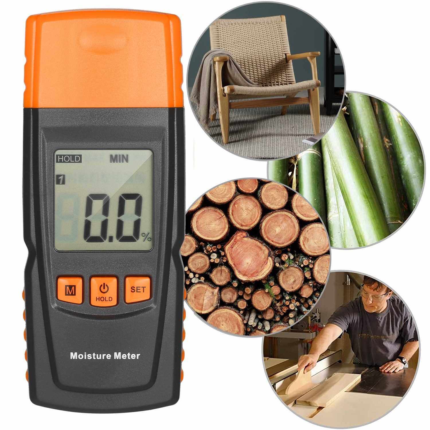 Digital Wood Moisture Meter Firewood Water Content Analyzer Humidity Tester Detecting 4 Tree