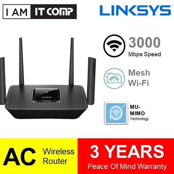 Linksys Ac3000 Max Stream Tri Band Mesh Wifi 5 Router Black Mr9000x Ah