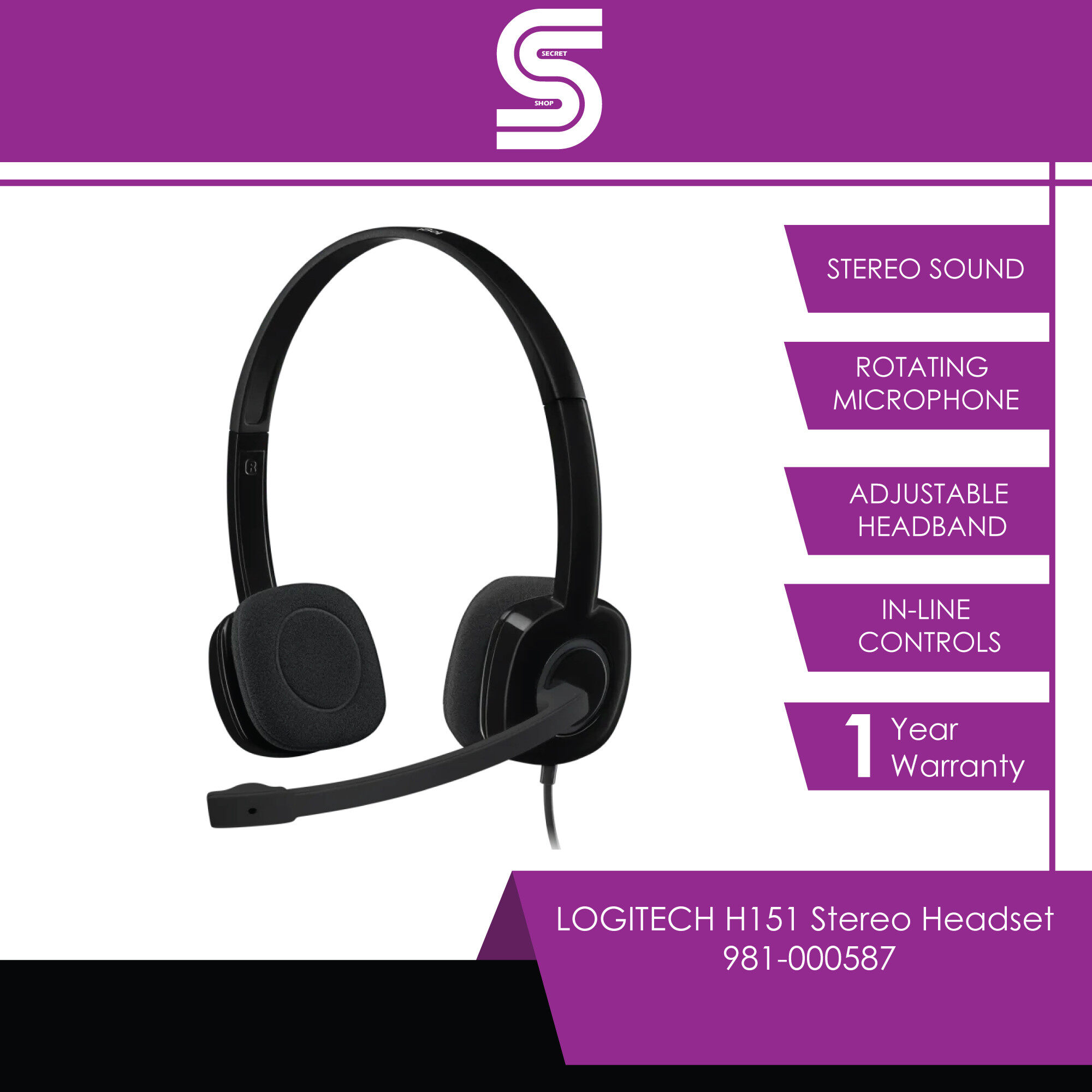LOGITECH H151 Stereo Headset - 981-000587