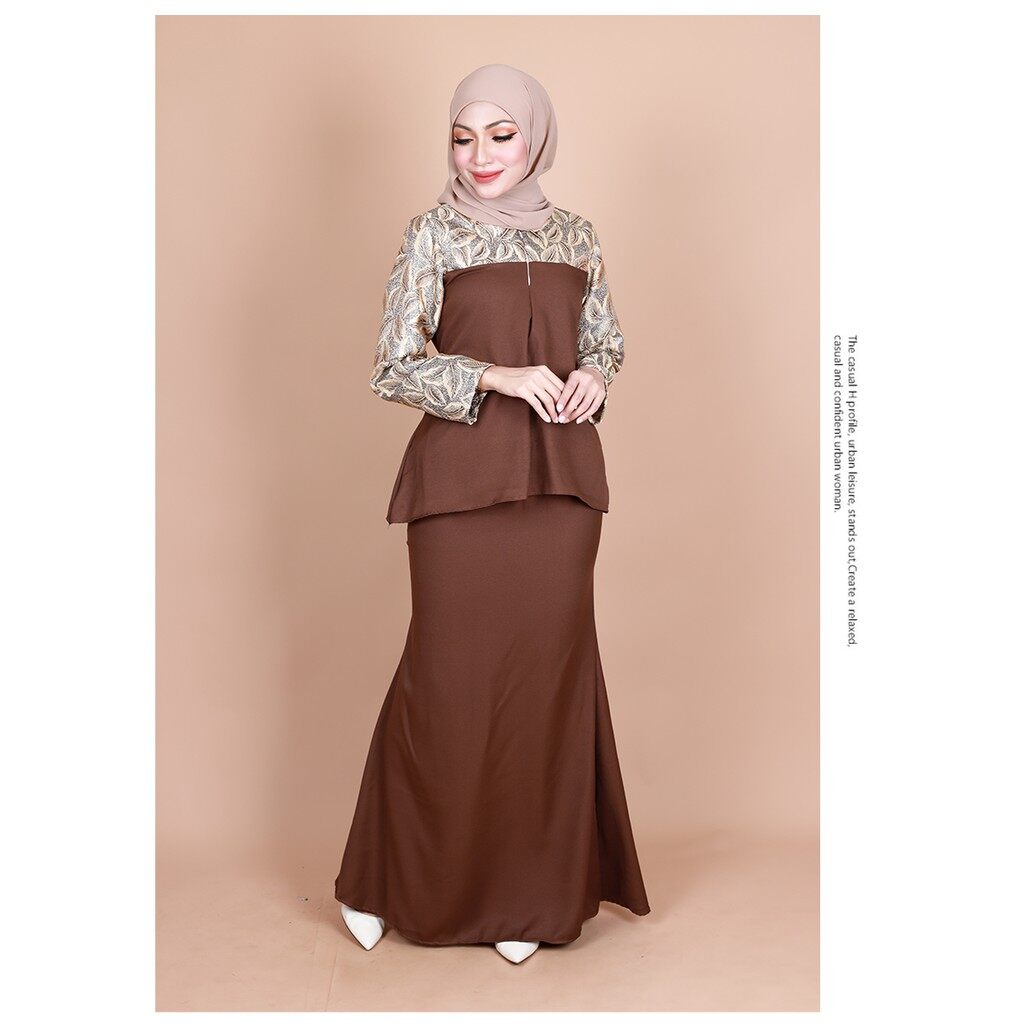 2021 Raya Collection Esah Adult Shine Baju Kurung Set ( Size 40/42/44 ) BEST SELLER