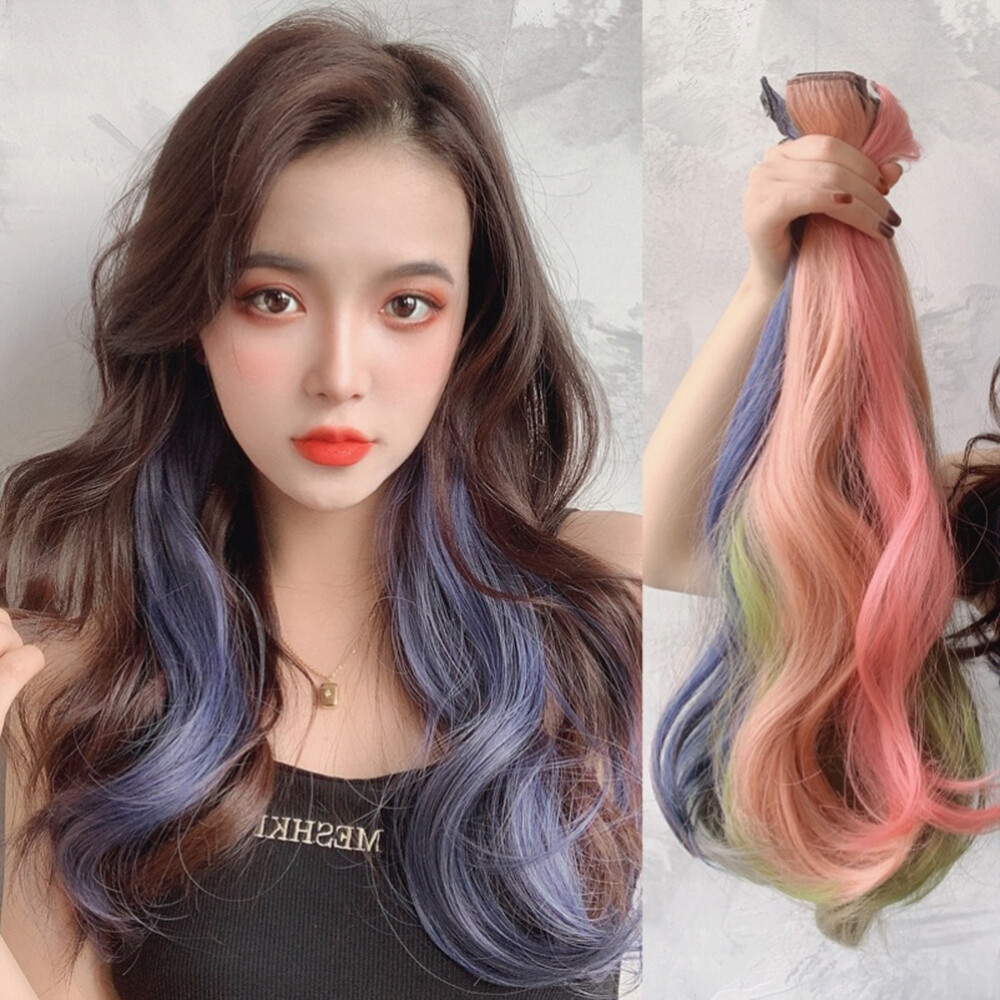 Kẹp tóc giả thời trang kẹp tóc giả sáng nhiều màu mô phỏng kẹp tóc nối tóc tự nhiên phụ kiện tóc giả