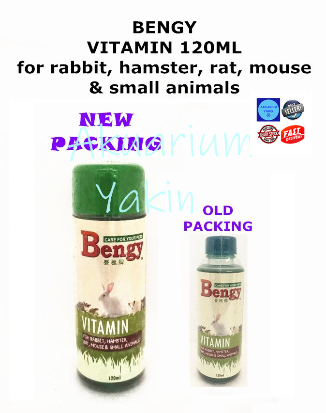 4077 BENGY® Vitamin 120ml for Rabbit, Hamster, Rat, Mouse & Small Animals/ Vitamin Kesihatan Arnab/Hamster & Haiwan Kecil