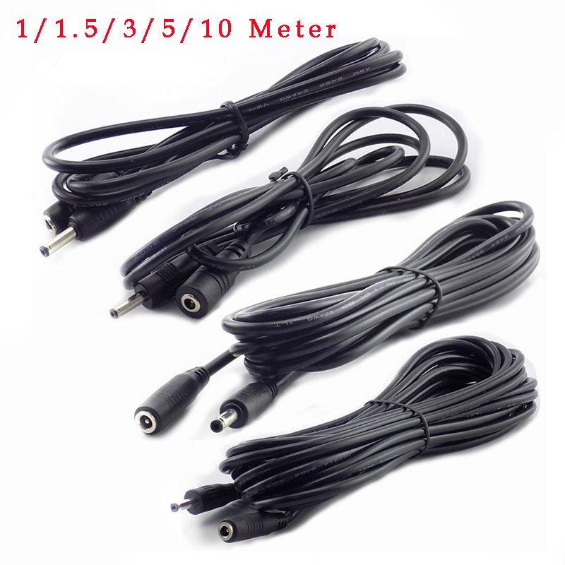 Nối Dài Cáp Nguồn DC 1/1/1/3/5/10M Bộ Chuyển Đổi Dây 5V 2A Đầu Nối DC Đực Cái Cho Camera An Ninh CCTV 3.5Mm X 1.35Mm