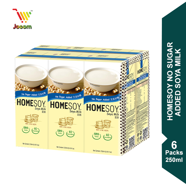 HOMESOY No Sugar Added Soya Milk (6 x 250ml) [KL & Selangor Delivery Only]