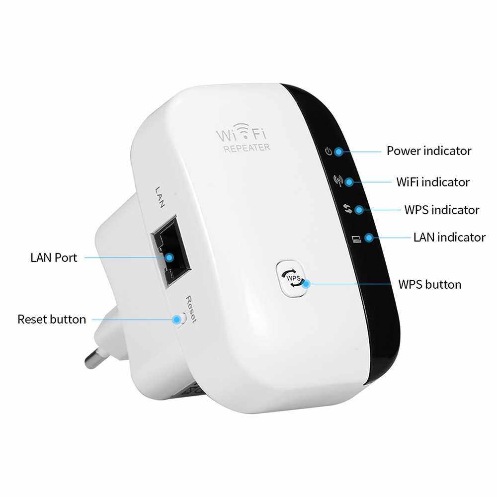 WiFi Signal Amplifier Wireless Repeater 300M WiFi Repeater WiFi Range Extender for Home Office UK Plug (White)